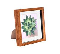 Nicola Spring 8 x 8 3D Shadow Box Photo Frame - Craft Display Picture Frame with 6 x 6 Mount - Glass Aperture - Dark Wood