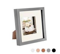 Nicola Spring 8 X 8" Photo Frame - Grey/ivory Mount - 3D Photo Frame Picture Frame Box Portrait Display Case (4 X 4" Mount)
