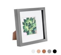 Nicola Spring 8 X 8" Photo Frame - Grey/white Mount - 3D Photo Frame Picture Frame Box Portrait Display Case (22.5 X 22.5Cm)