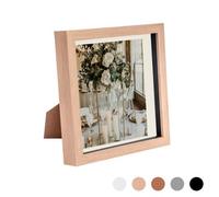 Nicola Spring 8 X 8" Photo Frame - Light Wood/ivory Mount - 3D Photo Frame Picture Frame Box Portrait Display Case (22.5 X 22.5Cm)