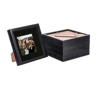 Nicola Spring 8 X 8" Photo Frames - Black/black Mount - 3D Picture Frame Box Portrait Display Case (4 X 4" Mount) Set Of 5
