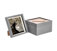 Nicola Spring 8 X 8" Photo Frames - Grey/ivory Mount - 3D Picture Frame Box Portrait Display Case (22.5 X 22.5Cm) Set Of 5