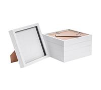 Nicola Spring 8 X 8" Photo Frames - White - 3D Photo Frame Picture Frame Box Portrait Display Case (22.5 X 22.5Cm) Set Of 5