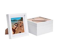 8x8" White 3D Box Photo Frames 6x6" - x5 Nicola Spring White One Size