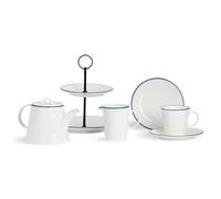 Nicola Spring 9 Piece White Farmhouse Afternoon Tea Set Nicola Spring White