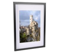 Nicola Spring A3 Picture Frame with A4 Mount - Black Photo Frame (29.7 x 42cm) - Landscape Portrait Display with Glass Aperture for Freestanding & Wall Mounting Certificate, Poster