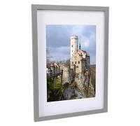 Nicola Spring A3 Picture Frame with A4 Mount - Grey Photo Frame (29.7 x 42cm) - Landscape Portrait Display with Glass Aperture for Freestanding & Wall Mounting Certificate, Poster