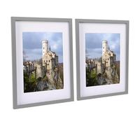 Nicola Spring A3 Picture Frames with A4 Mounts - 2 Pack Grey Photo Frame (29.7 x 42cm) - Landscape Portrait Display with Glass Aperture for Freestanding & Wall Mounting Certificate, Poster