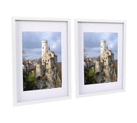 Nicola Spring A3 Picture Frames with A4 Mounts - 2 Pack White Photo Frame (29.7 x 42cm) - Landscape Portrait Display with Glass Aperture for Freestanding & Wall Mounting Certificate, Poster