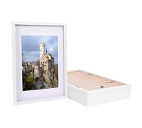 Nicola Spring 5x White A3 (12" x 17") Photo Frames with White A4 Mount - Glass Aperture Home Picture Wall Hanging Landscape Portrait Display
