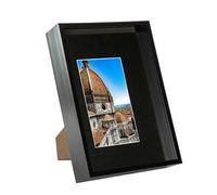 Nicola Spring A4 (8 X 12") Deep Photo Frame - Black/black Mount - 3D Deep Box Picture Frame Display Case (31 X 22Cm)
