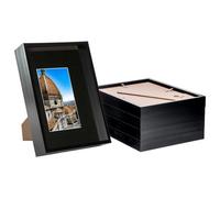 Nicola Spring A4 (8 X 12") Deep Photo Frames - Black/black Mount - 3D Deep Box Picture Frame Display Case (31 X 22Cm) X5