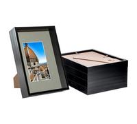 Nicola Spring A4 (8 X 12") Deep Photo Frames - Black/grey Mount - 3D Deep Box Picture Frame Display Case (31 X 22Cm) X5