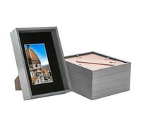 Nicola Spring A4 (8 X 12") Deep Photo Frames - Grey/black Mount - 3D Deep Box Picture Frame Display Case (31 X 22Cm) X5