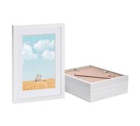 Nicola Spring A4 Picture Frames - 5x White Photo Frame with White A5 Mount | Glass Front Wall Hanging & Freestanding Display for Photos, Prints, Certificates, Posters & Artwork