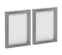 Nicola Spring A5 Picture Frames - 2 Pack Grey Photo Frames (Fits Photo Size: 6 x 8in | 14 x 20cm) - Landscape Portrait Display with Glass Aperture for Freestanding & Wall Mounting Certificate, Poster
