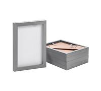 Nicola Spring A5 Picture Frames - 5 Pack Grey Photo Frames (Fits Photo Size: 6 x 8in | 14 x 20cm) - Landscape Portrait Display with Glass Aperture for Freestanding & Wall Mounting Certificate, Poster