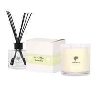 Nicola Spring Candle & Diffuser Set - 400G Vanilla Sands Soy Wax Jar & 200Ml Reed Diffuser - Sweet Creamy Scent Double Wick
