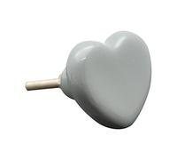 Nicola Spring Ceramic Cabinet Knob - Grey Heart | Decorative Cabinet Knob for Cupboards, Drawers, Wardrobes, Dressers, Kitchen Cabinets, Bathroom Furniture & Home Storage