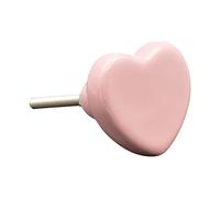 Nicola Spring Ceramic Cabinet Knob - Pink Heart | Decorative Cabinet Knob for Cupboards, Drawers, Wardrobes, Dressers, Kitchen Cabinets, Bathroom Furniture & Home Storage