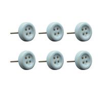 Nicola Spring Ceramic Cabinet Knobs - Blue Button - Pack Of 6