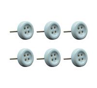 Nicola Spring Ceramic Cabinet Knobs - Blue Button - Pack of 6 | Decorative Cabinet Knob for Cupboards, Drawers, Wardrobes, Dressers, Kitchen Cabinets, Bathroom Furniture & Home Storage