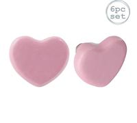 Nicola Spring Ceramic Cabinet Knobs Heart - Pack of 6 in Pink | Size: 1000mm x 500mm Nicola Spring Pink 1000mm x 500mm