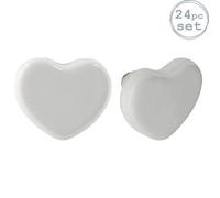 Nicola Spring Ceramic Cabinet Knobs - White Heart - Pack Of 24
