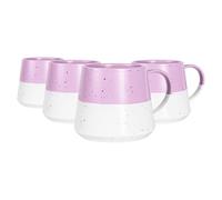 Nicola Spring Ceramic Coffee Mugs Set - 370ml - Pack of 4 Lavender Dipped Flecked Stoneware Coffee Cups Dishwasher & Microwave Safe Large Tea Mugs for Hot Drinks, Hot Chocolate, Tea