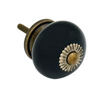 Nicola Spring Ceramic Cupboard Drawer Handle Knob - Black