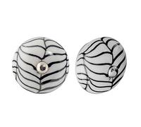 Nicola Spring Ceramic Cupboard Drawer Handle Knobs - Floral Design - Lines - Pack of 24