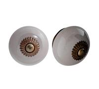 Nicola Spring Ceramic Cupboard Drawer Handle Knobs - Grey - Pack of 6