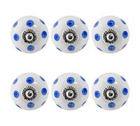 Nicola Spring Ceramic Cupboard Drawer Handle Knobs - Polka Dot Design - White/Dark Blue - Pack of 6