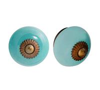 Nicola Spring Ceramic Cupboard Drawer Handle Knobs - Turquoise - Pack of 24