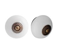 Nicola Spring Ceramic Cupboard Drawer Handle Knobs - White - Pack of 12
