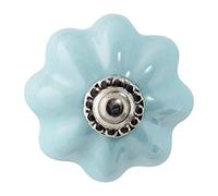 Nicola Spring Ceramic Cupboard Drawer Knobs - Solid Vintage Design - Blue - Pack of 24