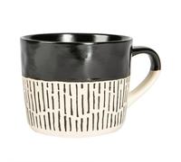 Nicola Spring Ceramic Dipped Dash Coffee Mug - 475Ml - Black