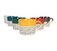 Nicola Spring Ceramic Dipped Dash Coffee Mugs - 475Ml - 6 Colours