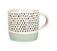 Nicola Spring Ceramic Dipped Dots Coffee Mug - 385Ml - Blue