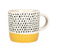 Nicola Spring Ceramic Dipped Dots Coffee Mug - 385Ml - Mustard