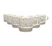 Nicola Spring Ceramic Dipped Dots Coffee Mugs - 385Ml - Grey - Pack Of 6