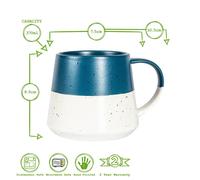 Nicola Spring Ceramic Dipped Flecked Belly Coffee Mug - 370ml - Dusty Pink in Blue Nicola Spring Blue
