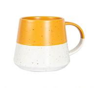 Nicola Spring Ceramic Dipped Flecked Belly Coffee Mug - 370Ml - Mustard