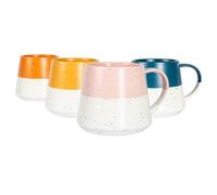 Nicola Spring Ceramic Dipped Flecked Belly Coffee Mugs - 370Ml - 4 Colours