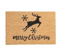 Nicola Spring Christmas Door Mat 60 x 40cm Reindeer 1x Coir Doormat | Indoor Outdoor Coir Mat with Festive Design for Christmas Seasonal Entrance Hallway Porch Front Door and Festive Home Decor