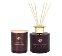 Nicola Spring Cinnamon Orange Candle & Diffuser Gift Set - 130g Jar + 200ml Diffuser in Purple Nicola Spring Purple