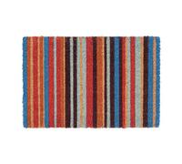 Nicola Spring Coir Door Mat - 60 X 40Cm - Pinstripe - Indoor Outdoor Floor Mat Dirt Trapper Rug Non Slip Backing Doormat