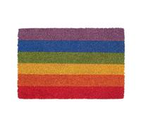 Nicola Spring Coir Door Mat - 60 X 40Cm - Rainbow - Indoor Outdoor Floor Mat Dirt Trapper Rug Non Slip Backing Doormat