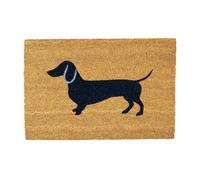 Nicola Spring Coir Door Mat - 60 X 40Cm - Sausage Dog - Indoor Outdoor Floor Mat Dirt Trapper Rug Non Slip Backing Doormat