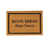 Nicola Spring Coir Door Mat - 60 X 40Cm - Wizards Welcome - Indoor Outdoor Floor Mat Dirt Trapper Rug Non Slip Backing Doormat